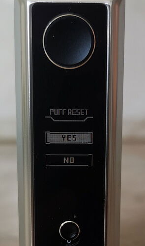 Voopoo Drag 5 - Puff count reset in the Puff Reset menu item