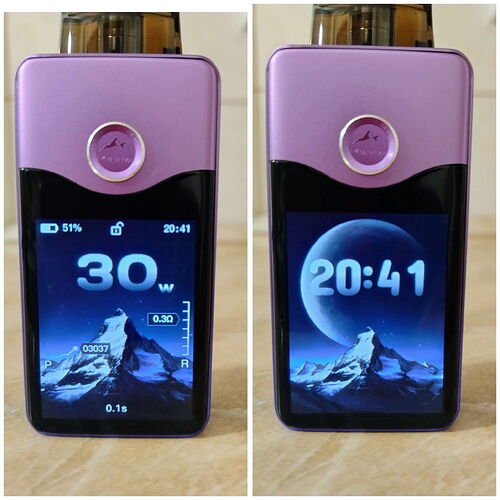 Voopoo Vinci E120 PODMod Kit - Displayed Values and Clock Screensaver