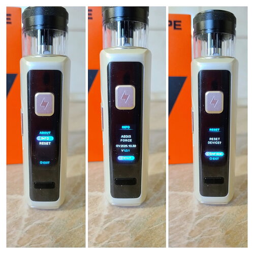 Geekvape Aegis Force POD - About Menu Item