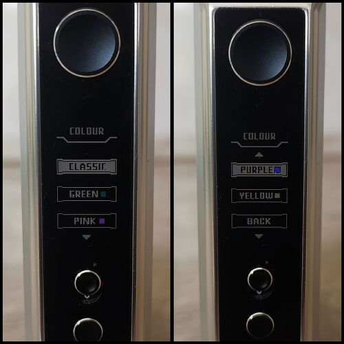 Voopoo Drag 5 - Color settings in the Colours menu item