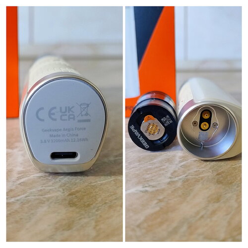 Geekvape Aegis Force POD - Bottom with USB Connector and POD Head with Connector