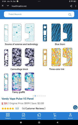 L'illustration présente les panneaux Vandy Vape Pulse V3 avec différents motifs, tels que « Source of science and technology », « Blue thorn », « Camouflage block », « Three-color link » et « Fancy graffiti ». (Légendé par IA)