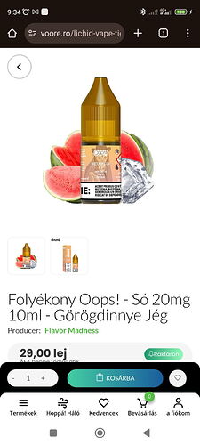 This is an image of a 10ml Oops! brand liquid e-cigarette refill bottle with watermelon ice flavor and 20mg nicotine salt content. (Labeled by AI)