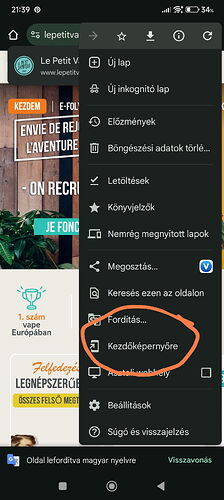 A browser menu is visible on the screen, in which the 'Home screen' option is circled in red. (Subtitled with AI)