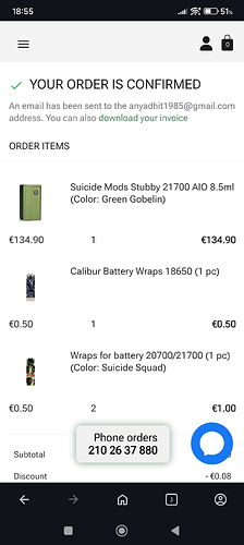 L'image montre les détails d'une commande confirmée, incluant les produits commandés et leurs prix. (Légendé par IA)