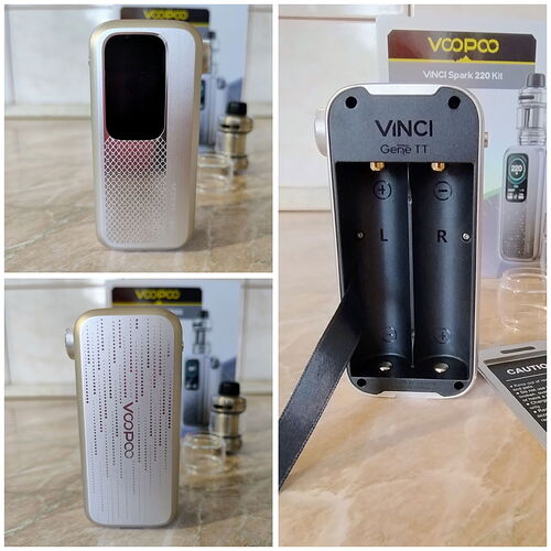 Voopoo Vinci Spark 220 Kit - Front with Display and Back with Battery Slots