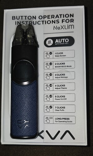 A button operation guide for a NexLIM device is visible in the image, describing various functions for its use. (Subtitled by AI)