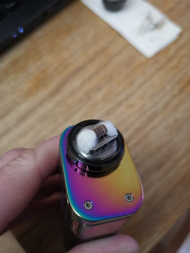 HellVape Dead Rabbit Solo RTA - Wrapped on a 3mm inner diameter and wicked with Canna Cotton