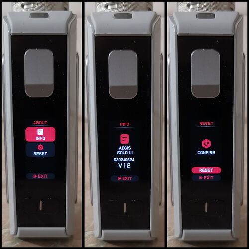 Geekvape Aegis Solo 3 - About menu item