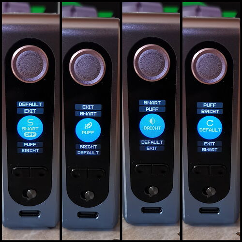 Vaporesso GEN SE - Submenu items within the Settings menu