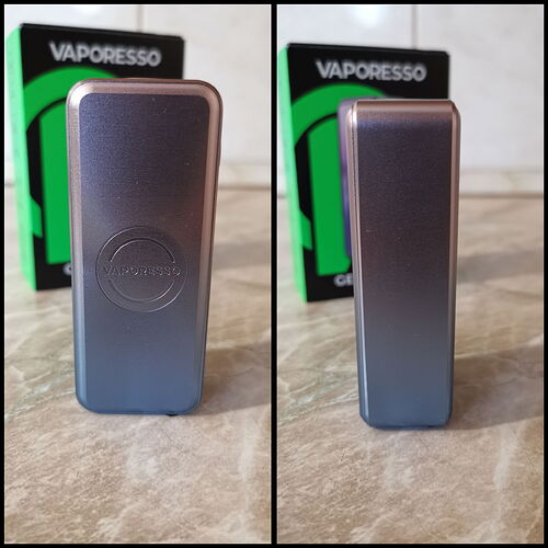 Vaporesso GEN SE - Left side of the device with stylized Vaporesso lettering