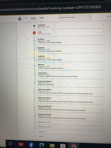 The image shows tracking information for a package on the screen. (AI-generated caption)