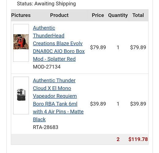 An online order summary is visible, showing two products and a status awaiting shipment, for a total of $119.78. (Auto-captioned by AI)