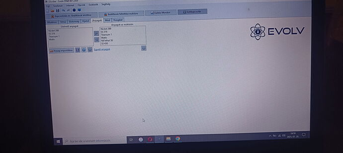 The image shows a laptop screen displaying a software interface with a white background and the EVOLV logo in the upper right corner. (Captioned by AI)