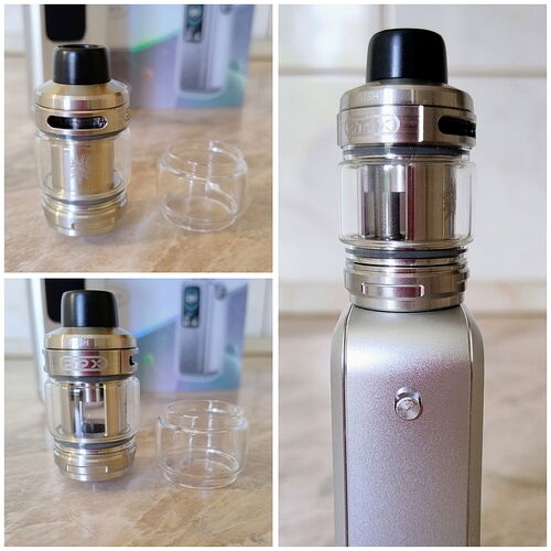 Voopoo Vinci Spark 220 Kit - Uforce X Tank on Device with Very Slight Overhang