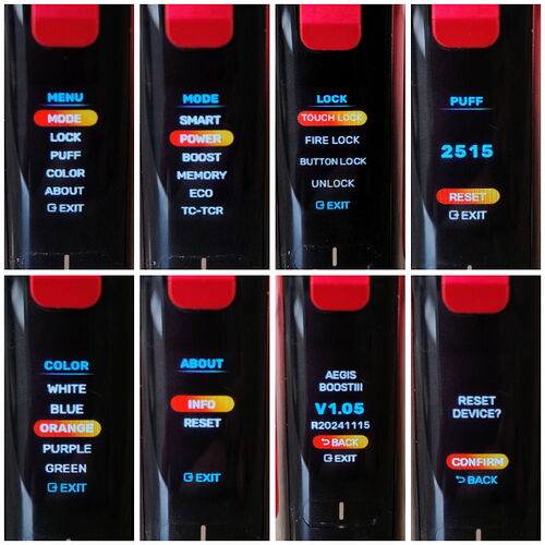 Geekvape Aegis Boost 3 - Menu System