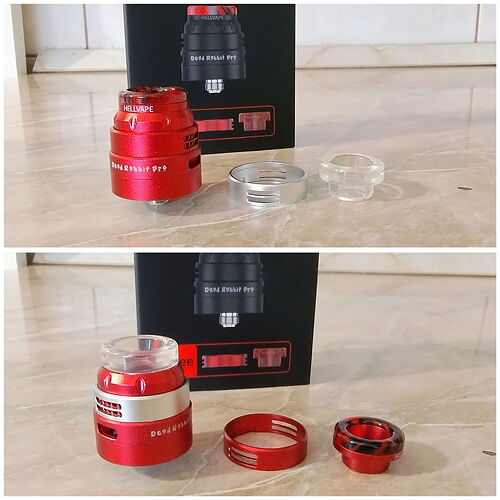 Hellvape Dead Rabbit Pro RDA - Alternate Colored Airflow Ring and Drip Tip