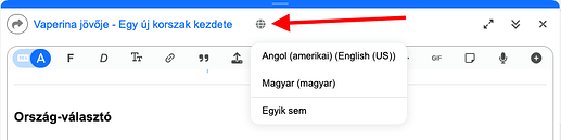 tartalom nyelvének kiválasztása