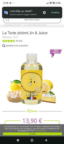 L'image montre la boisson La Tarte 200ml Jin & Juice au goût de citron, entourée de citrons et de tartes au citron. (Sous-titré par IA)