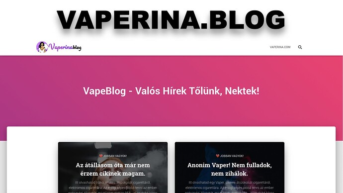 A Vaperina.blog egy magyar nyelvű vape blog, amely valós híreket közöl az elektromos cigarettával kapcsolatos tapasztalatokról és véleményekről. (Feliratozva AI-val)