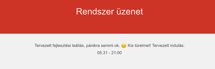 L'image montre un message système informant d'une interruption planifiée pour maintenance et encourageant à rester calme, indiquant l'heure de reprise : le 31 mai à 21h00. (Sous-titré par IA)