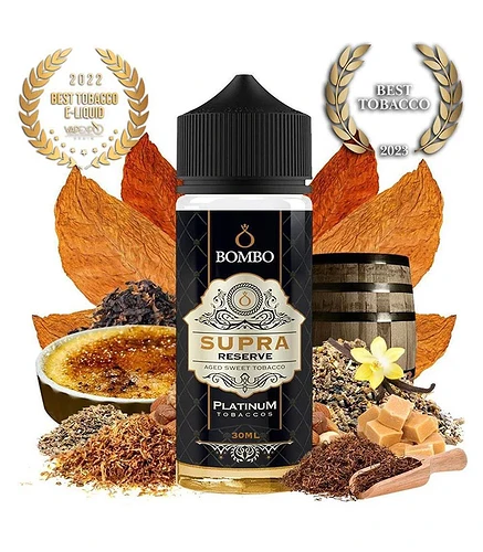 bombo-platinum-tobaccos-supra-reserve-30ml-120ml-kapnos-vanilia-karamela-xiroi-karpoi-flavour-shots
