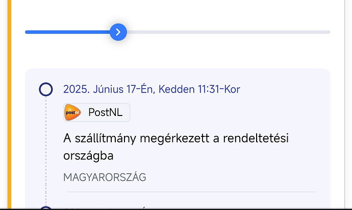 It can be seen on the screen that a PostNL shipment arrived in Hungary, the destination country, on June 17, 2025. (Subtitled with AI)