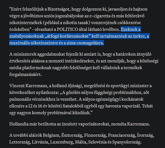 An article about e-cigarette regulation, nicotine content limits, and social media responsibility. (AI-generated caption)